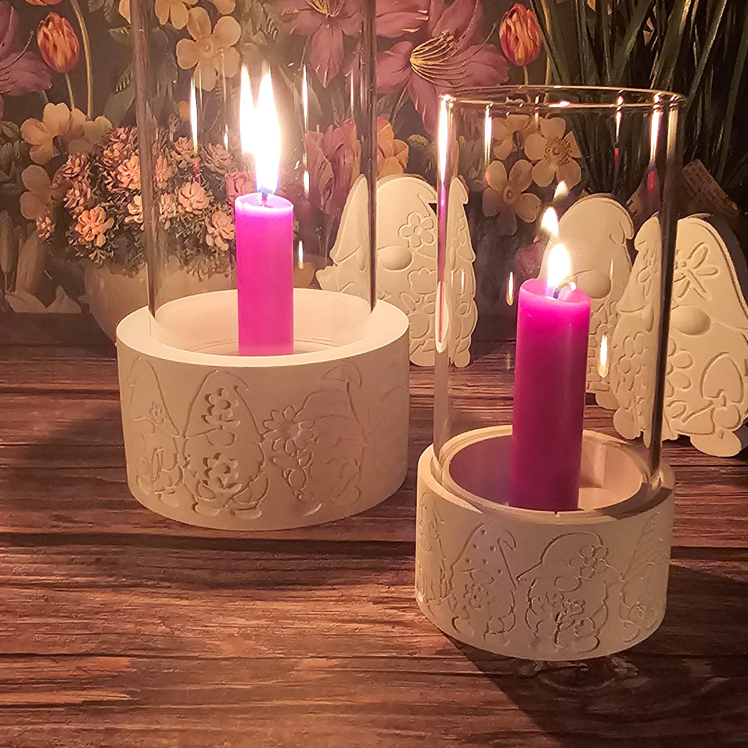 Silikonform: Windlichtsockel "Frühlingswichtel"