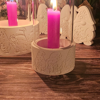 Silikonform: Windlichtsockel "Frühlingswichtel"