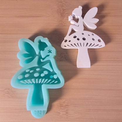 Silikonform: Elfe auf Pilz