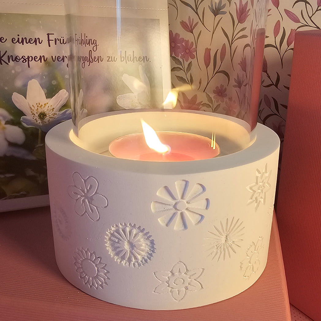 Silikonform: Windlichtsockel "Streublumen"