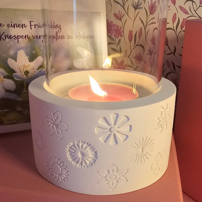 Silikonform: Windlichtsockel "Streublumen"