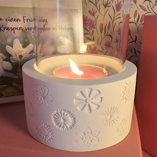 Silikonform: Windlichtsockel "Streublumen"