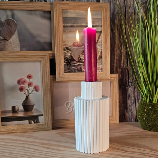 Silikonform: Stabkerzenhalter mit Rillen (auch als Vase verwendbar)