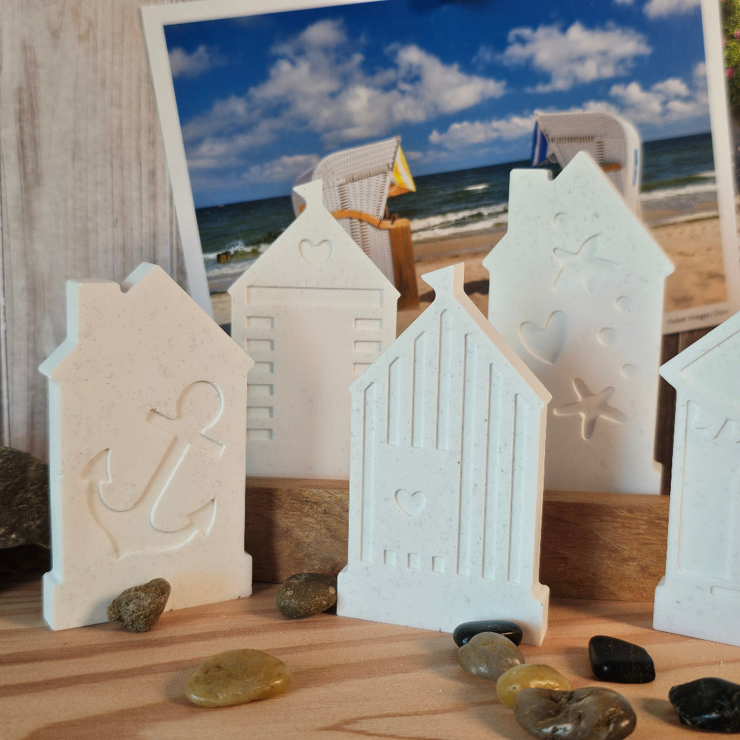 Silikonform: Kleine Strandhäuschen, 8er Form