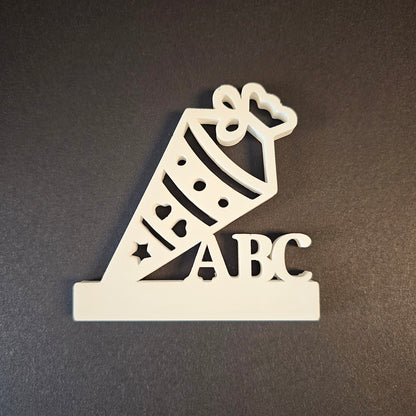 Silikonform: Einschieber "Schultüte ABC"