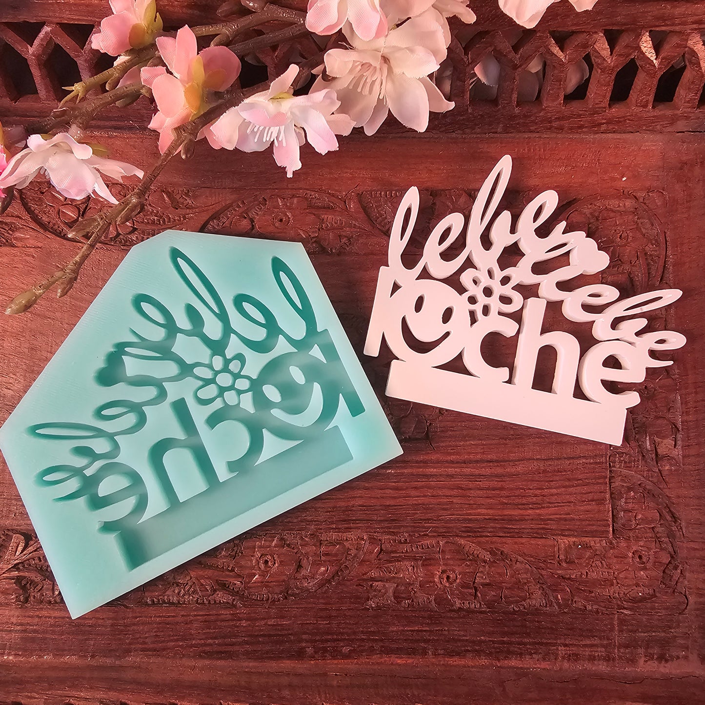 Silikonform: Einschieber "Lebe, liebe, lache"