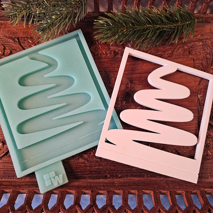 Silikonform: Laternen-Rahmen "Tannenbaum", modern