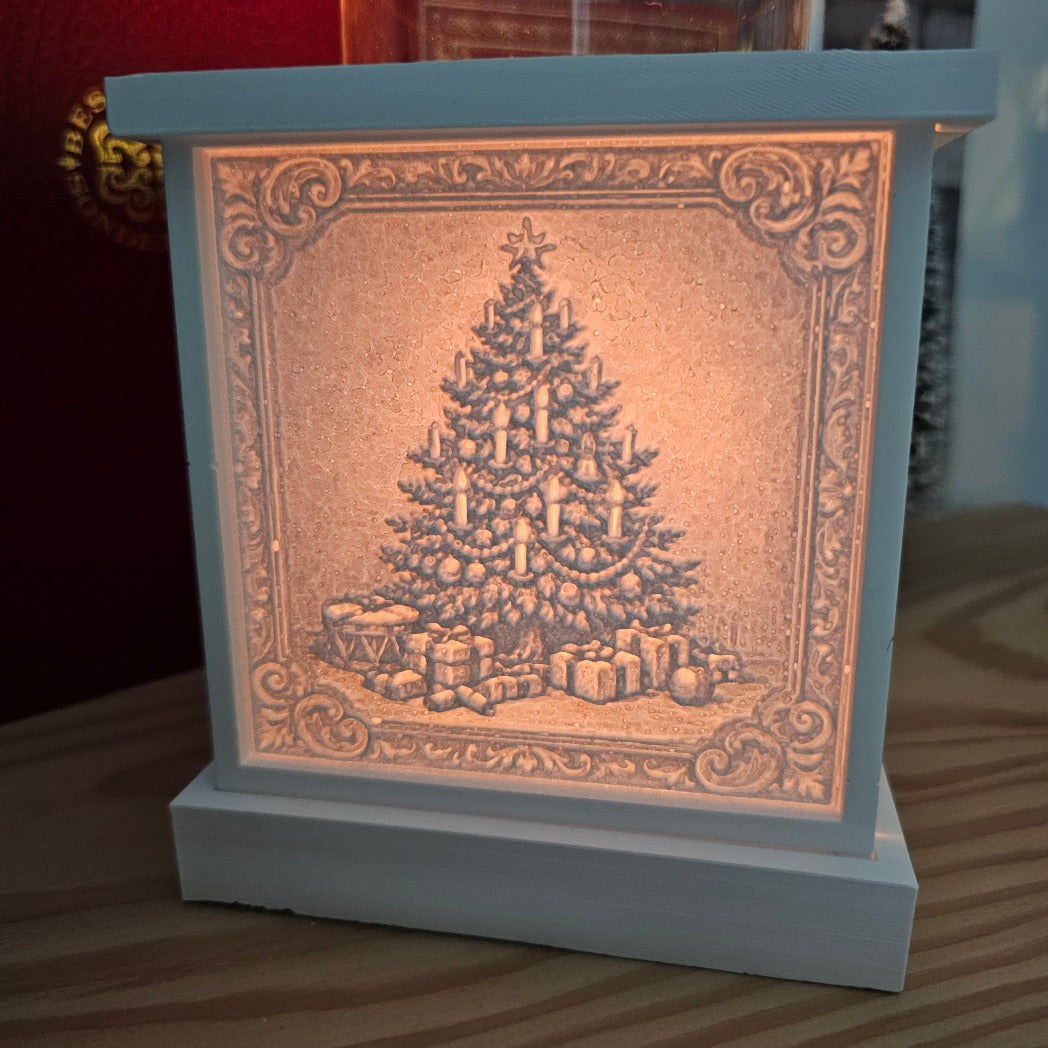 Silikonform: Lithophanie-Kachel "Weihnachtsbaum", antik