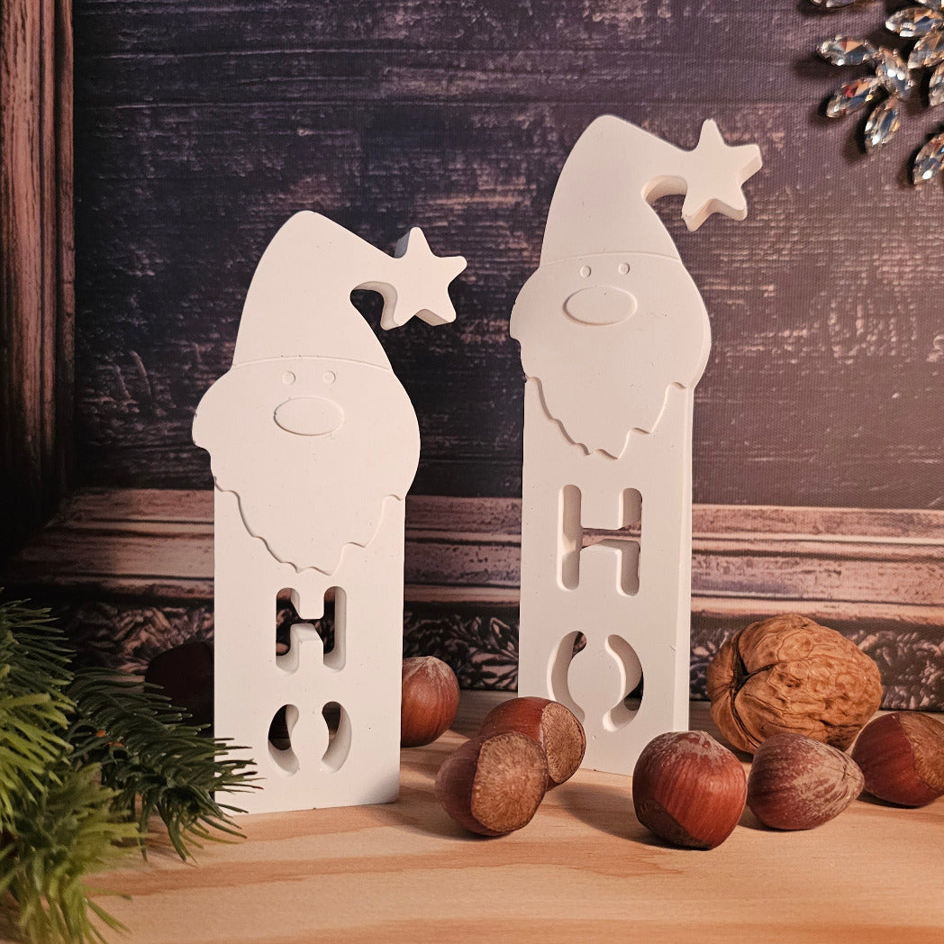 Silikonform: Zwei Weihnachtsmänner "Hoho"