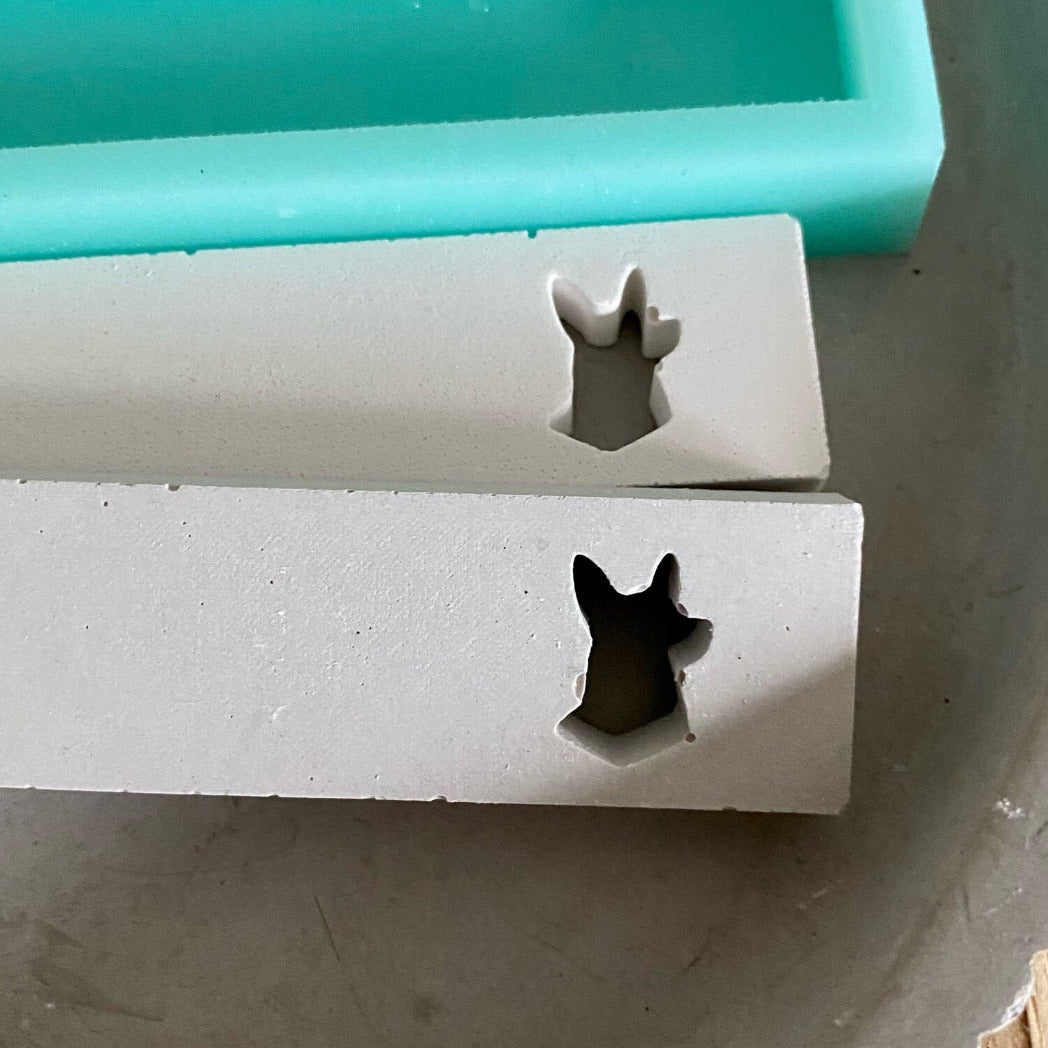 Silikonform: Klötzchen "Hundekopf"