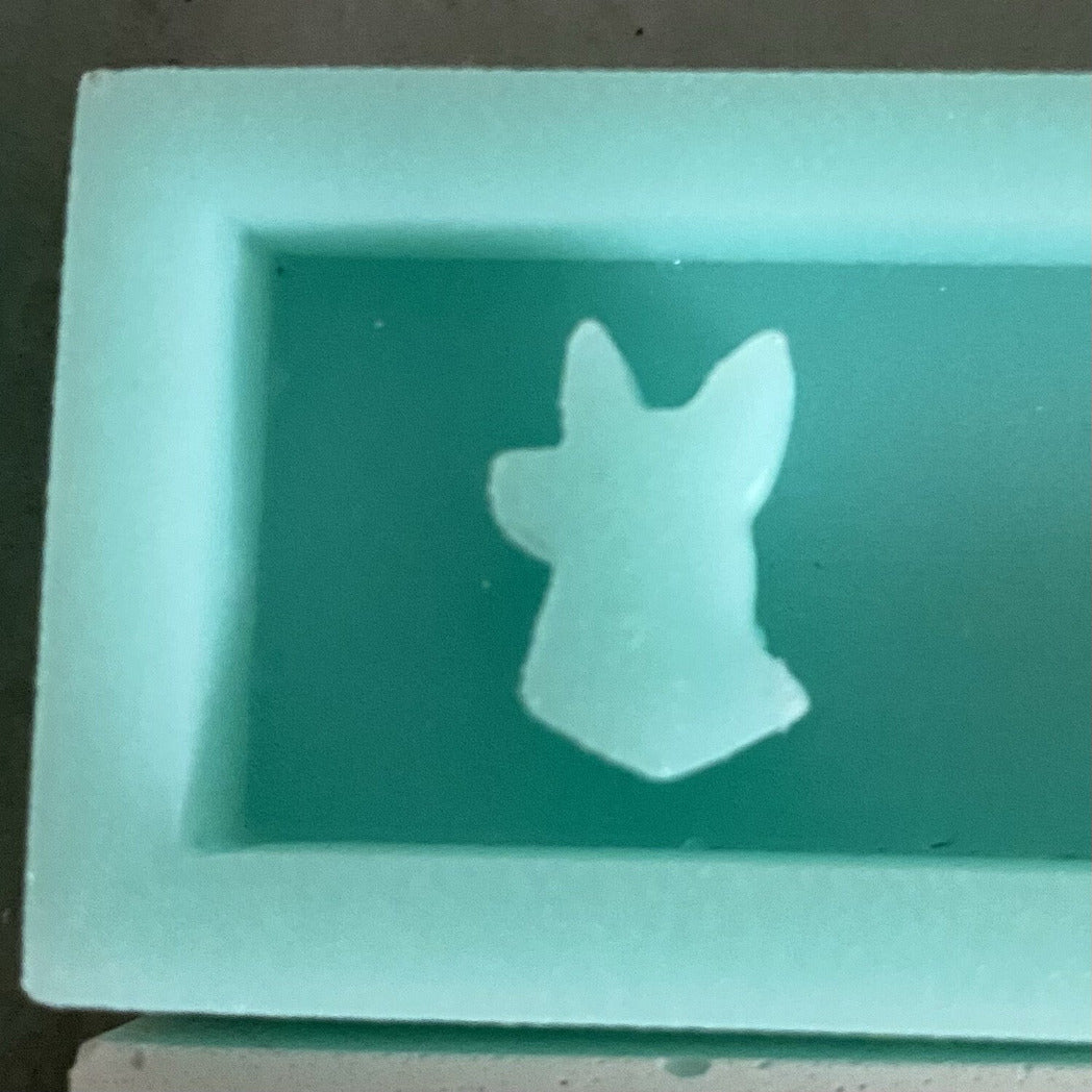 Silikonform: Klötzchen "Hundekopf"