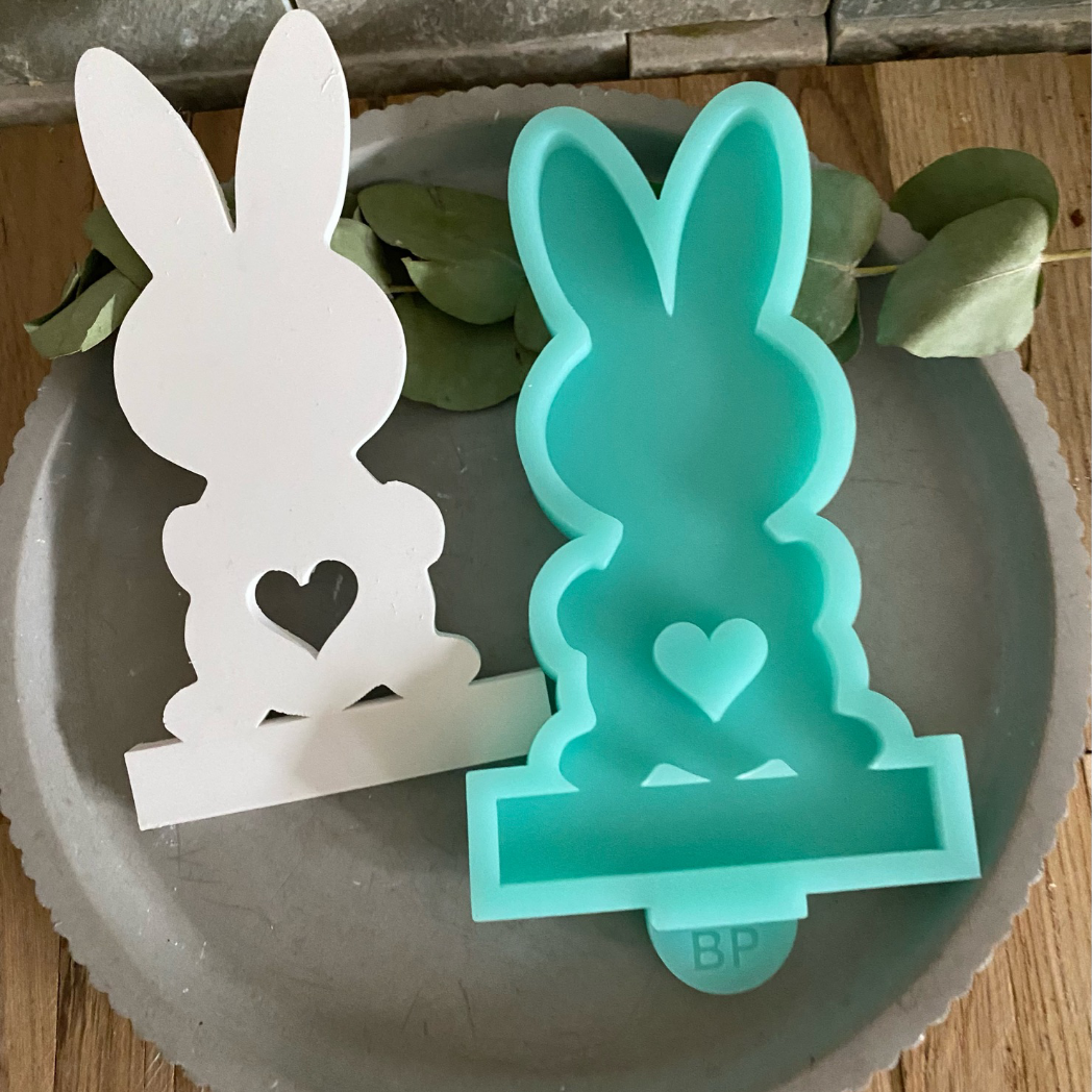 Silikonform: Einschieber "Hase mit Herz"