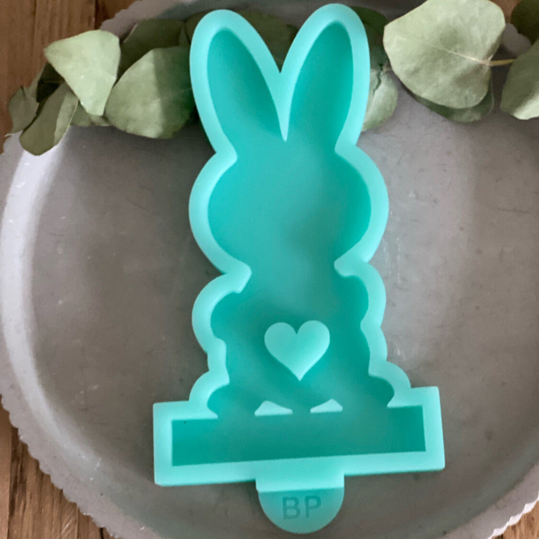 Silikonform: Einschieber "Hase mit Herz"