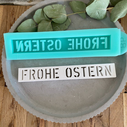 Silikonform: Klötzchen "Frohe Ostern" Nr. 2