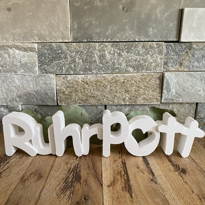 Silikonform: Schriftzug "Ruhrpott" mit Herz