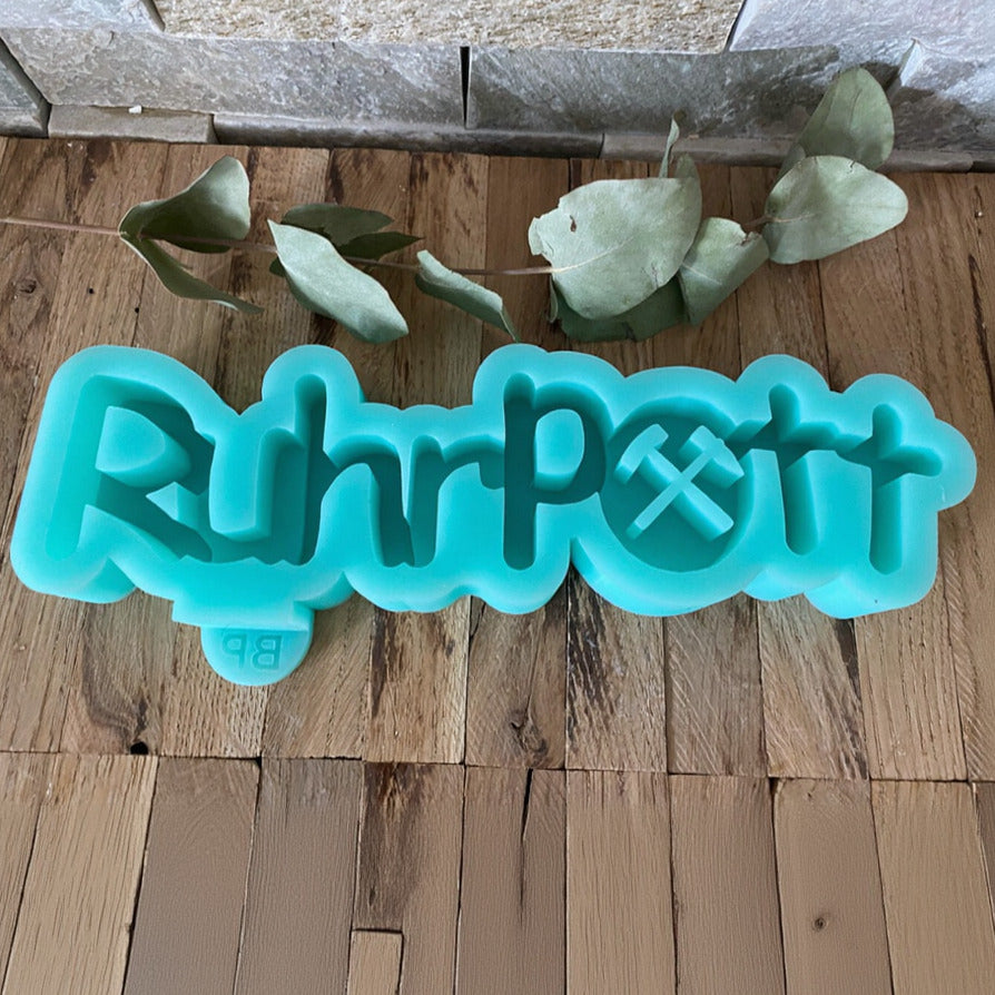 Silikonform: Schriftzug "Ruhrpott" mit Eisen und Schlägel Nr. 1