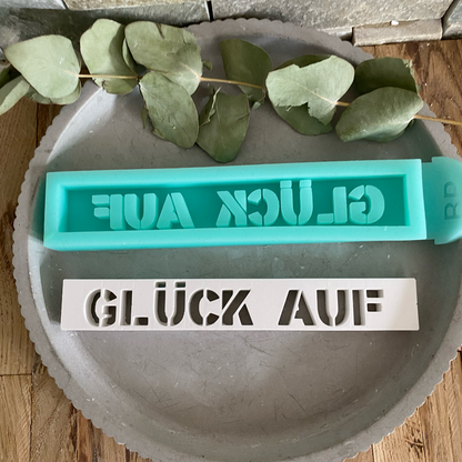 Silikonform: Klötzchen "Glück auf"