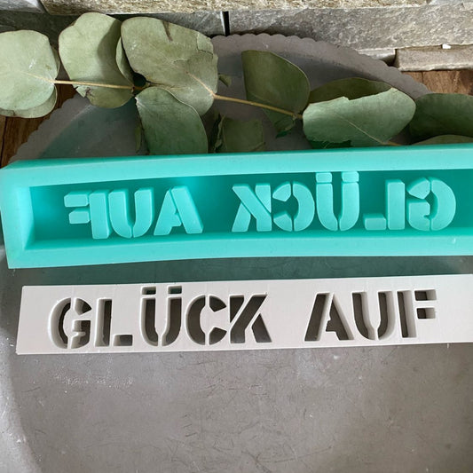 Silikonform: Klötzchen "Glück auf"