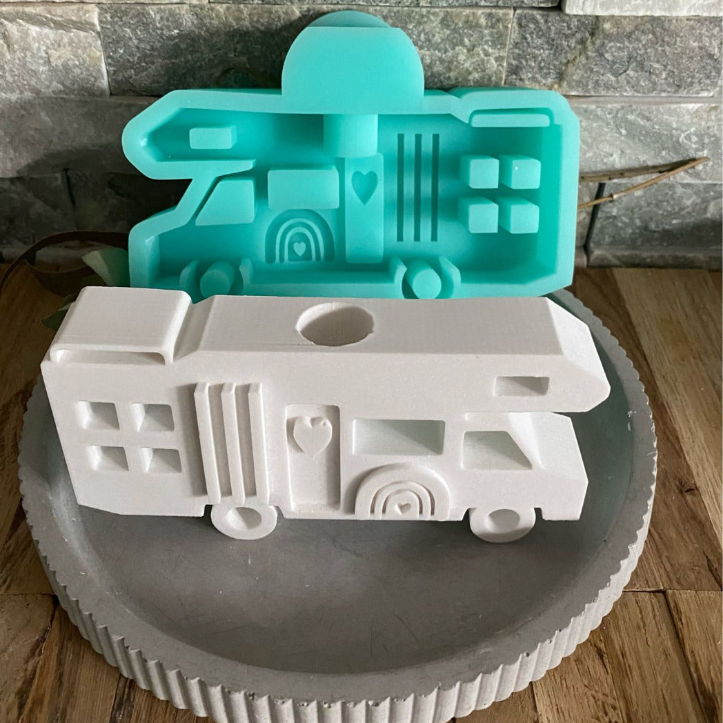 Silikonform: Kerzenhalter "Wohnmobil / Caravan / Camper"