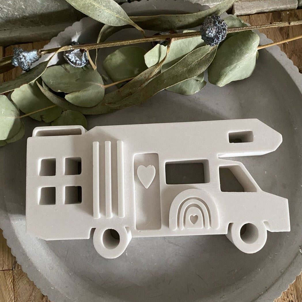 Silikonform: Kerzenhalter "Wohnmobil / Caravan / Camper"