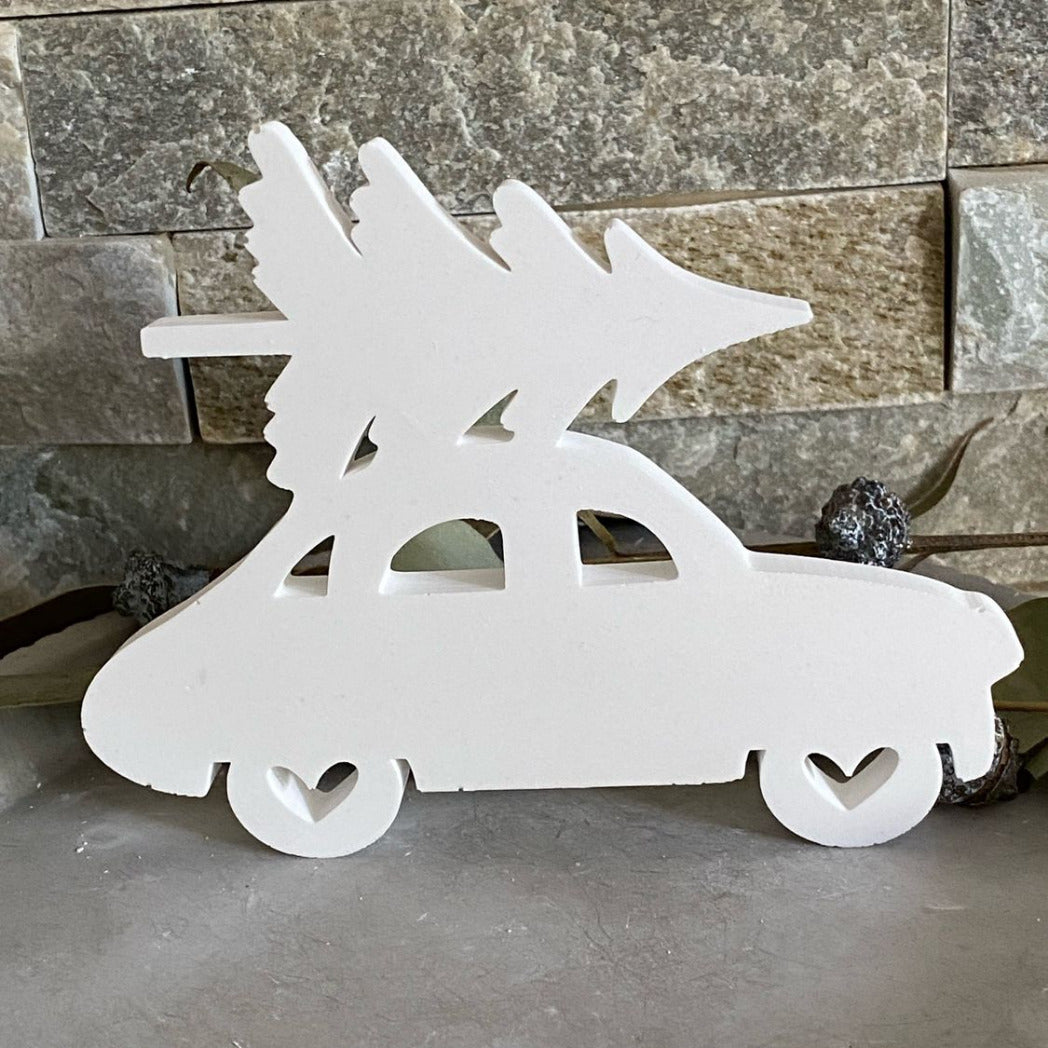 Silikonform: Auto mit Tanne