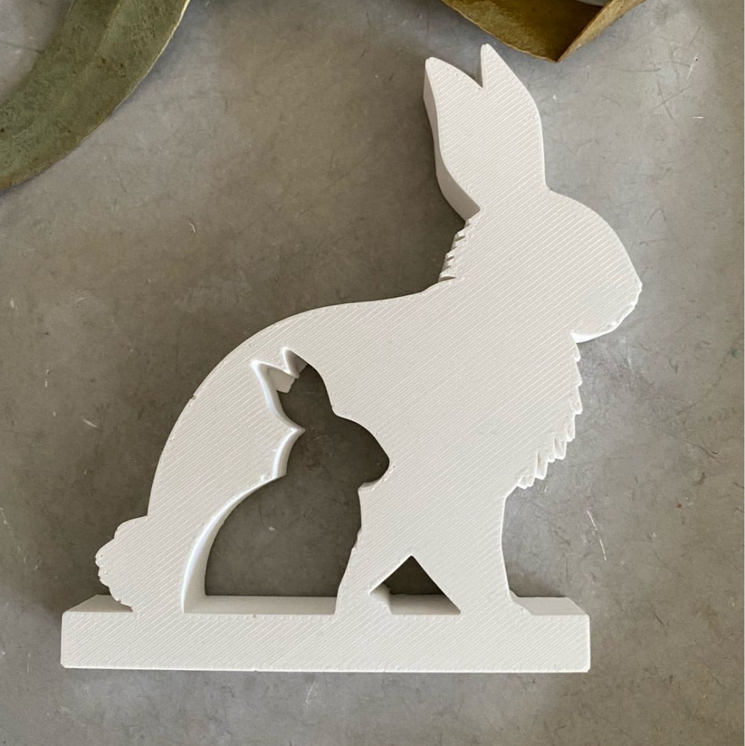 Silikonform: Hase mit Baby