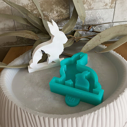 Silikonform: Hase mit Baby