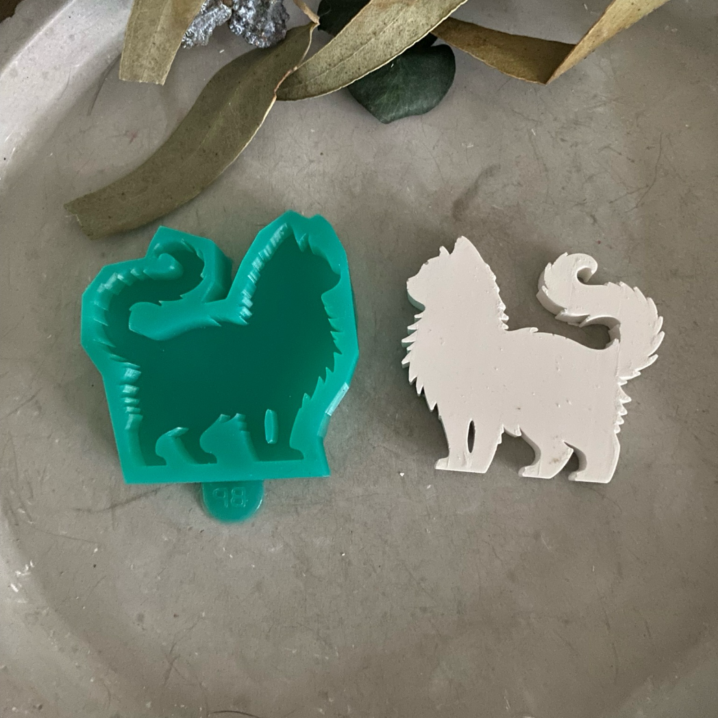 Silikonform: Langhaar-Katze in zwei Größen