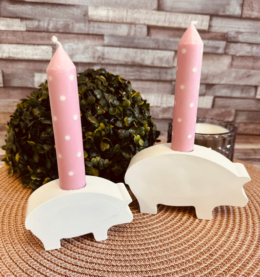 Silikonform Kerzenhalter Schwein Stabkerzenhalter in 2 Größen