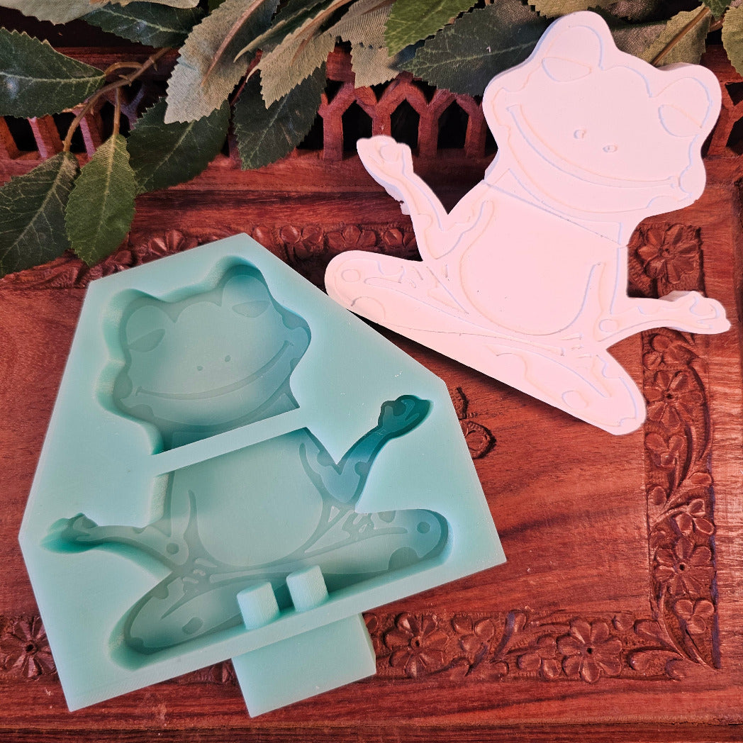 Silikonform: Etagere "Yoga-Frosch"