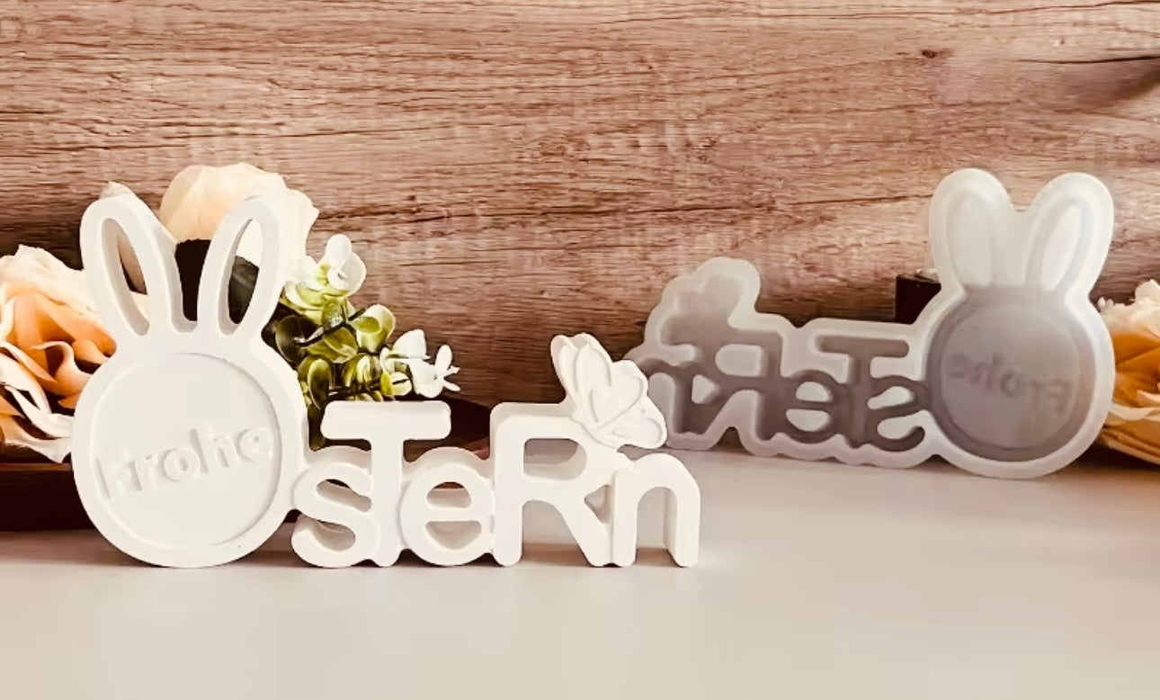 Silikonform Schriftzug Ostern