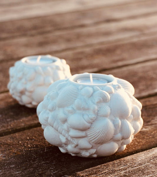 Silikonform Teelichthalter Muscheln in 2 Größen oder als Set