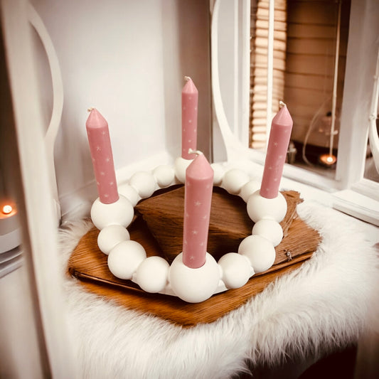 Silikonform Adventskranz Bubbledesign für Stabkerzen