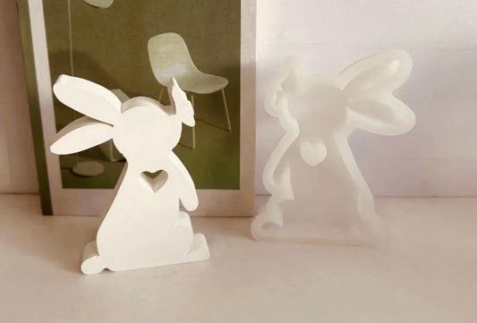 Silikonform Hase mit Schmetterling