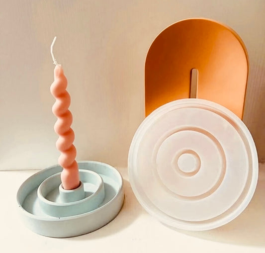 Silikonform Teller Kerzenhalter