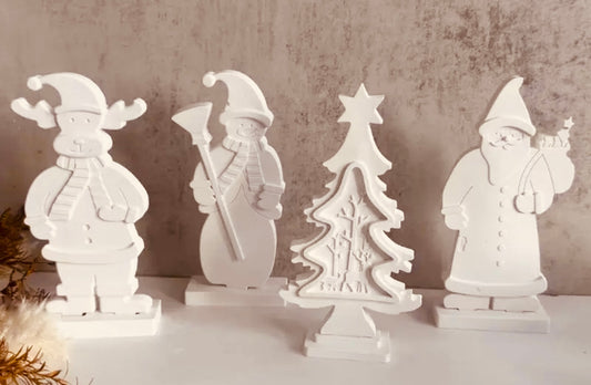 Silikonformen Weihnachtsaufsteller 4 verschiedene Figuren