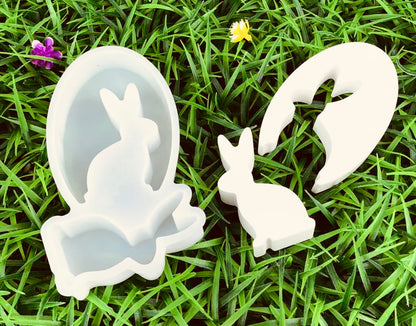 Silikonform Hase im Ei zwei teilig
