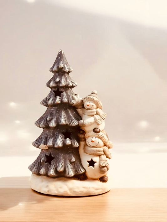 Silikonform Tannenbaum mit Schneemännern