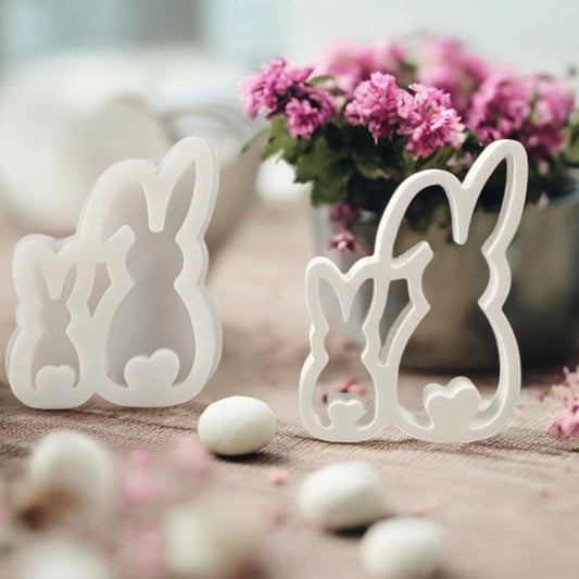 Silikonform Hasen Set Silhouette mit Herz