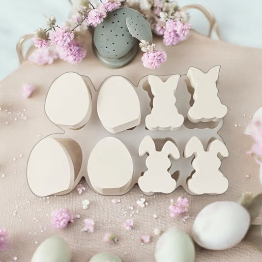 Silikonform Matte 4 Hasen und 4 Eier