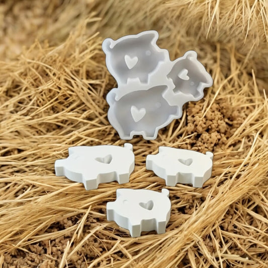 Silikonform Schweinchen Set 3tlg.