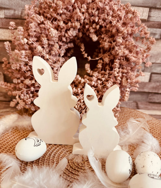 Silikonform Hase mit Herz im Ohr in 2 Größen
