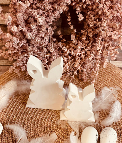 Silikonform Hase mit Herz im Ohr in 2 Größen
