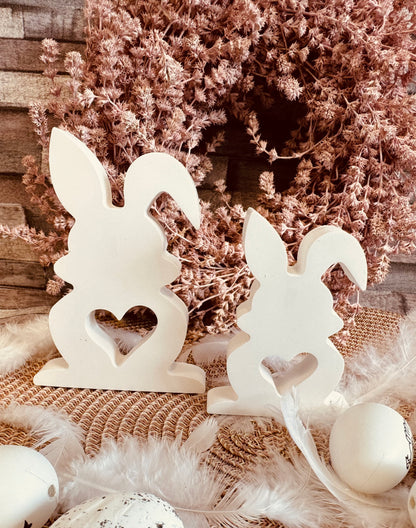 Silikonform Hase mit Herz am Bauch in 2 Größen