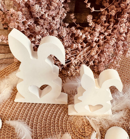 Silikonform Hase mit Herz am Bauch in 2 Größen