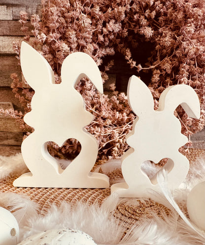 Silikonform Hase mit Herz am Bauch in 2 Größen