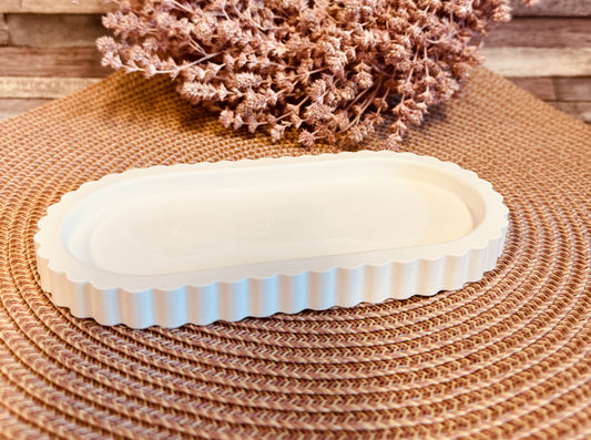 Silikonform Tablett oval mit Rillen