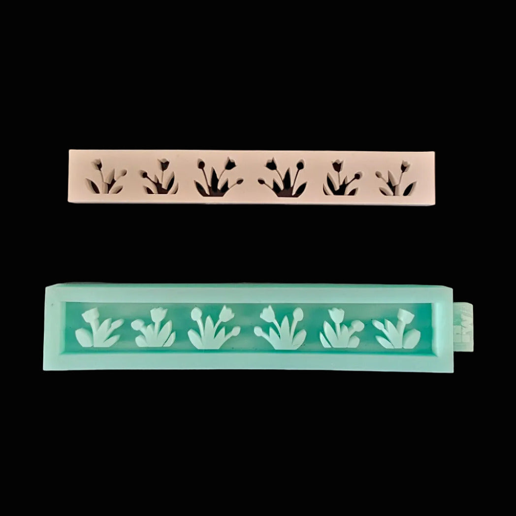 Silikonform: Klötzchen "Tulpen"