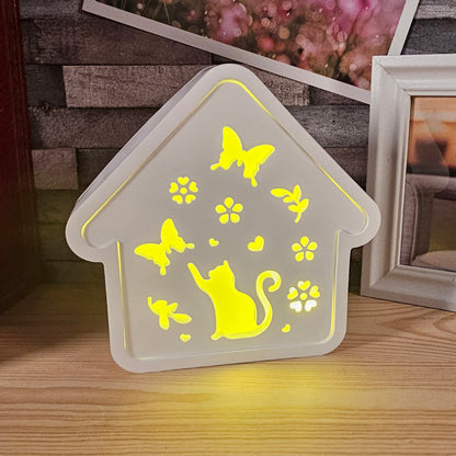 Silikonform: Katzenhaus zum Beleuchten